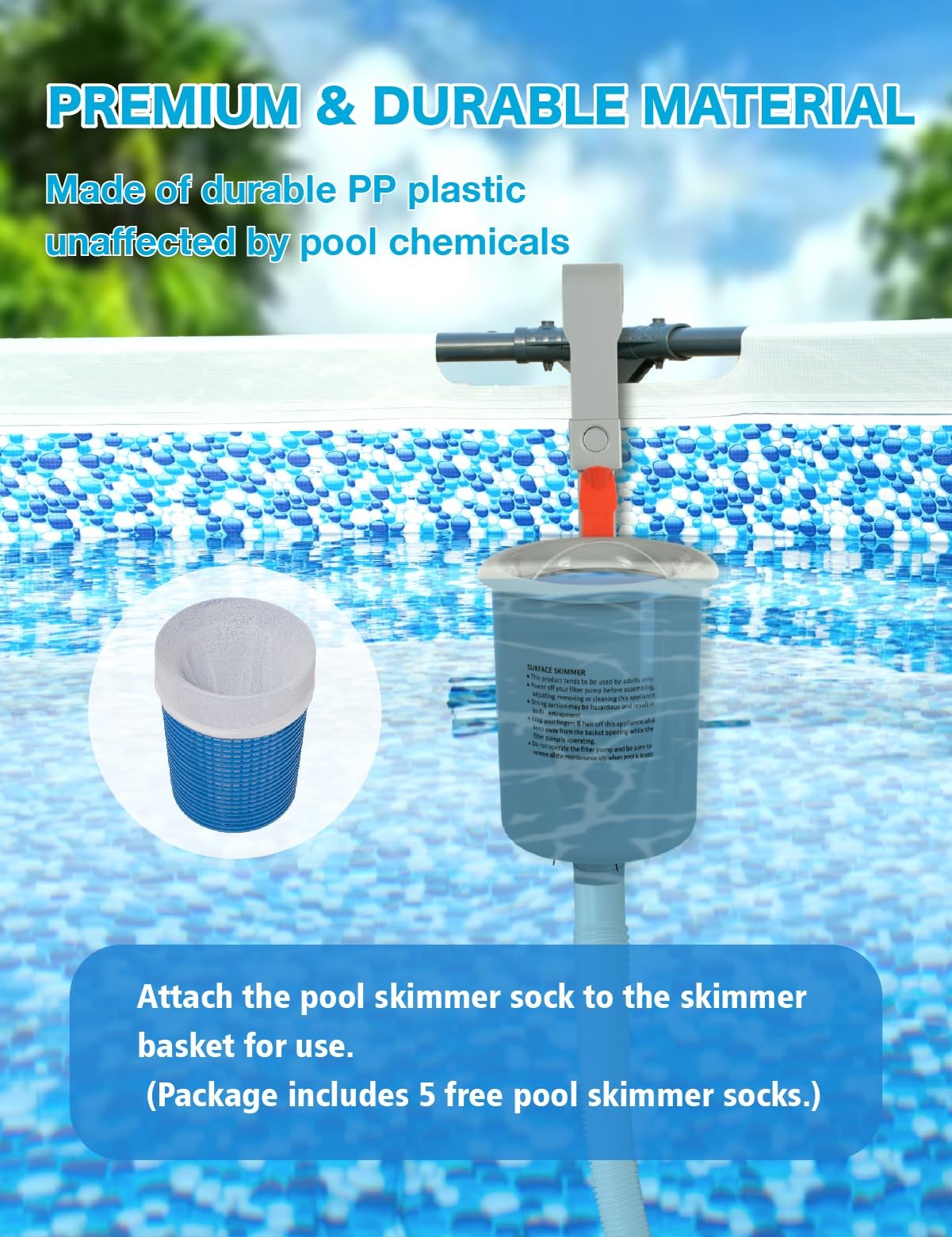 Above Ground Pool Skimmer – Wall Mount & Floating Pool Surface Skimmer for Le…