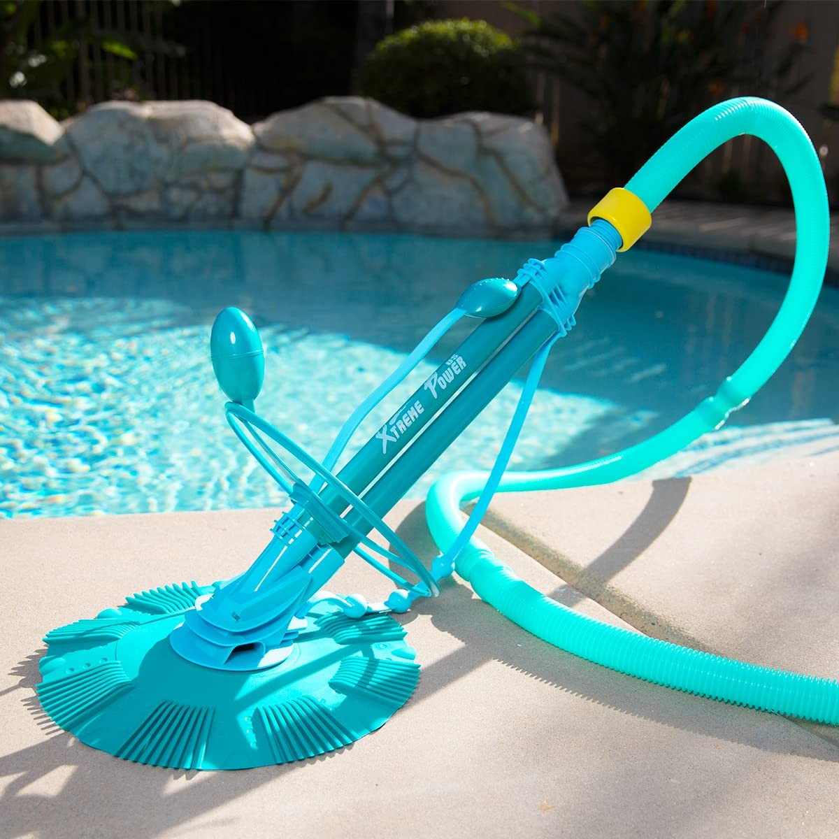 Automatic Blue Pool Vacuum with 10 Hoses for 30ft Pool Cleaning