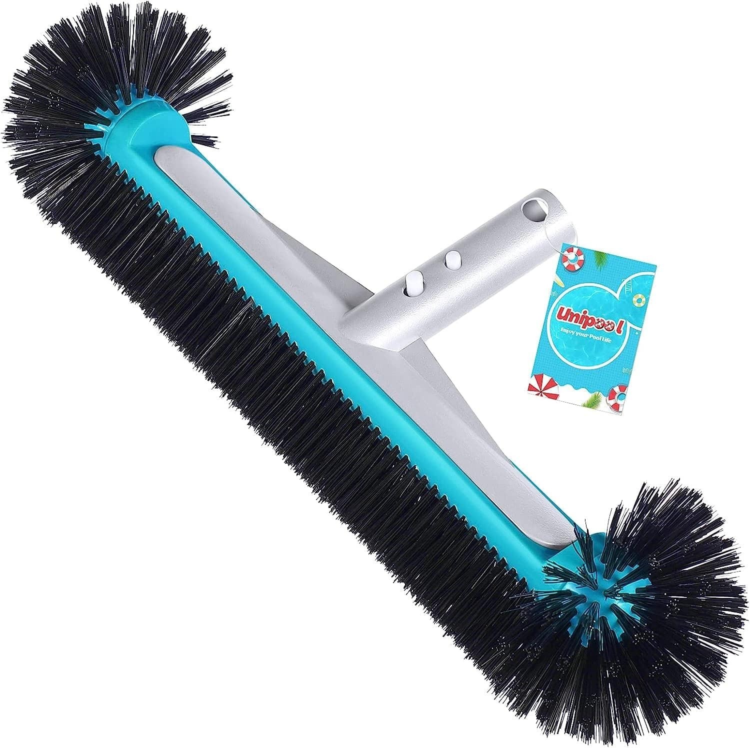 Swimming Pool Brush Head with Round Ends,17.5&Prime; Heavy Duty Aluminum Back Head for
