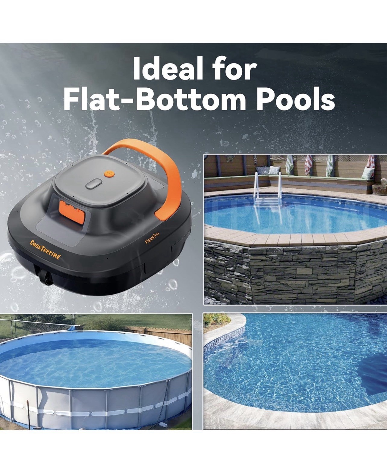 2026 Upgrade CoasTeering Cordless Robotic Pool Cleaner Dual Brushless Motors