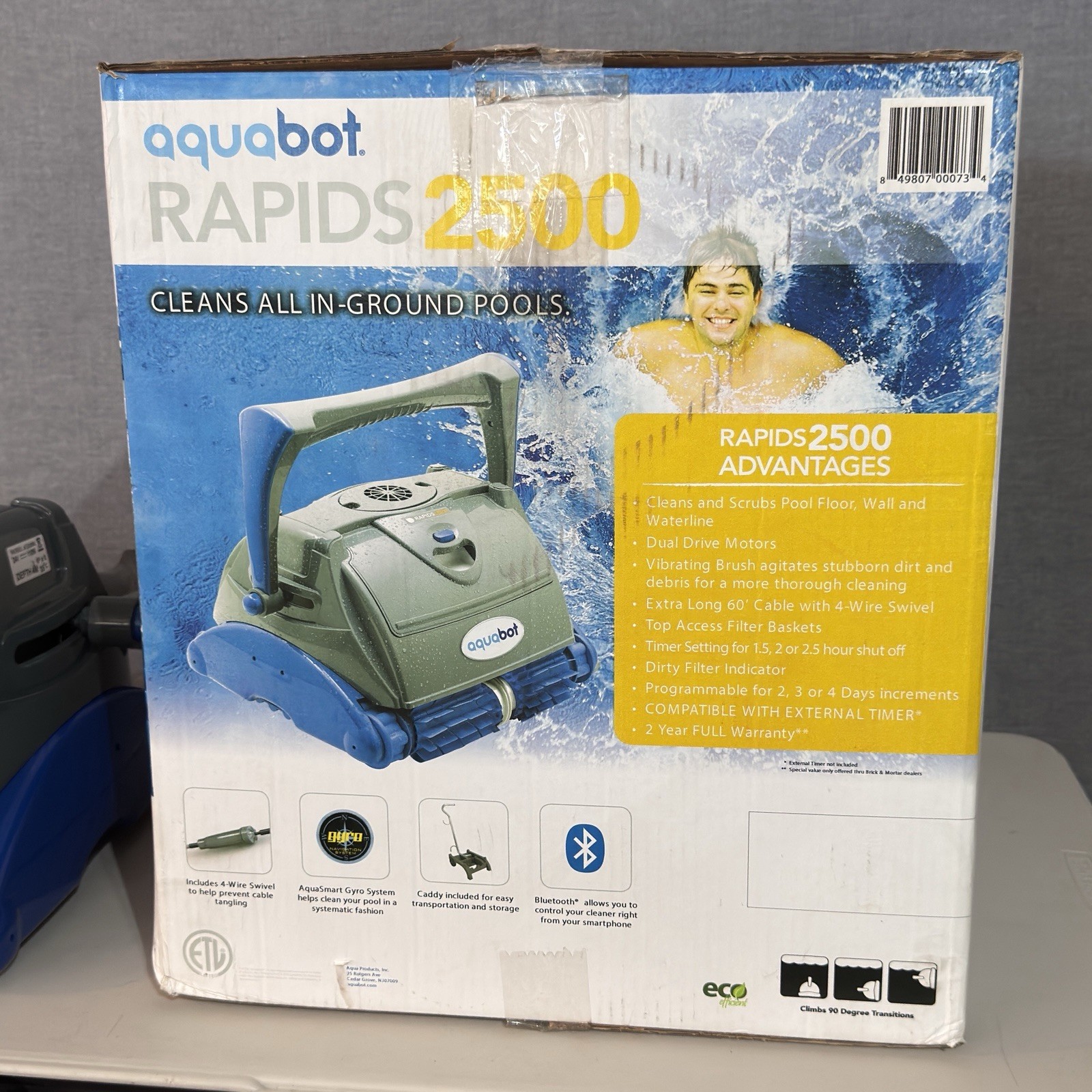 Aquabot Rapids 2500 Automatic Robotic Pool Cleaner In-Ground Tested Works
