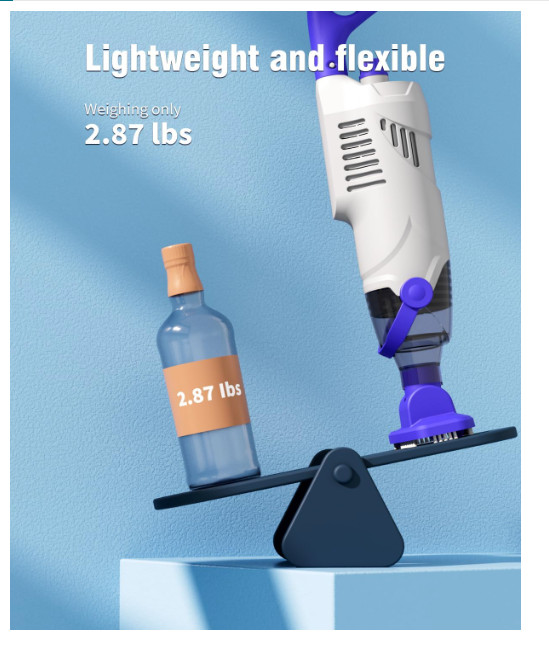 (2026 Upgrade) Little Shark Cordless Pool Vacuum, 60W Motor, 18 GPM Strong