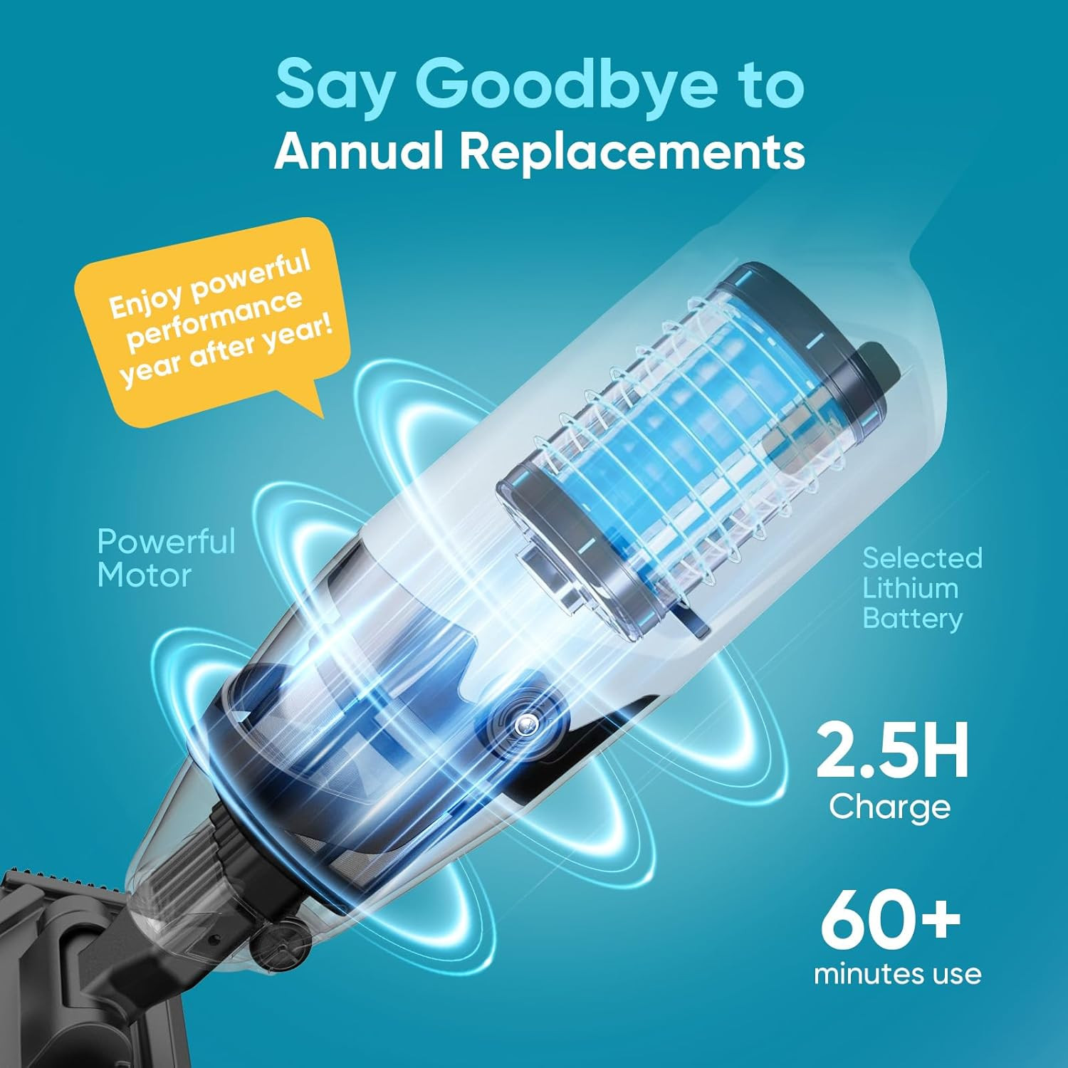 Cordless Pool Vacuum for above Ground and Inground Pools, 18 GPM Powerful Suctio