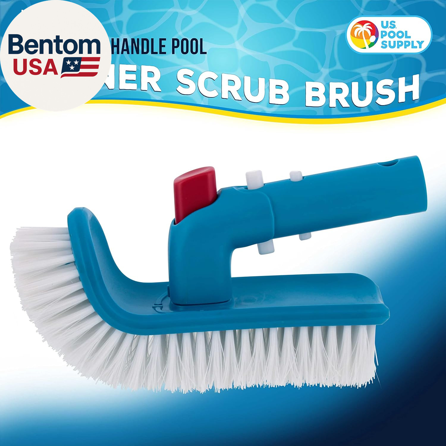 Pool Brush Head for Inground Pools, Hot Tub, Spa – Corner and Step Pool Scrubber