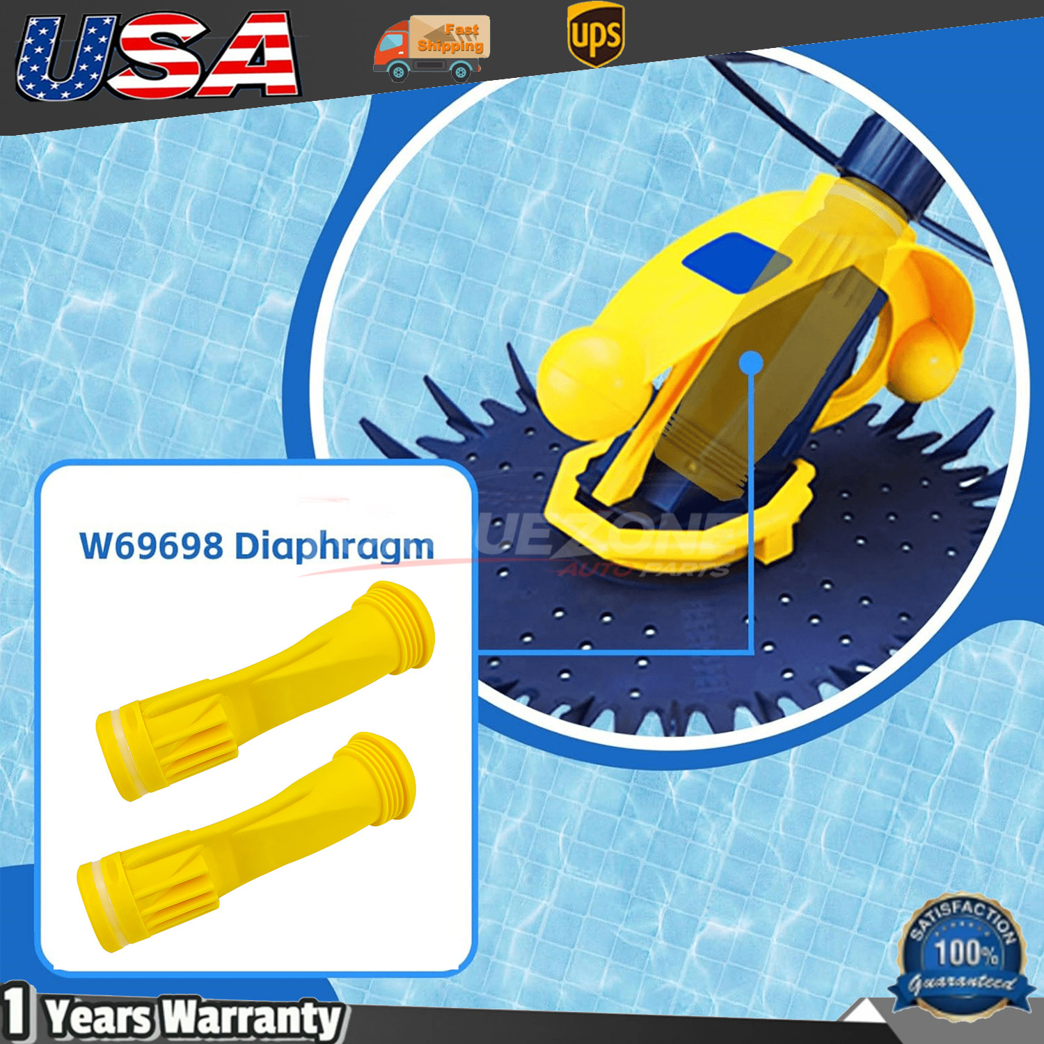 2 Pack Pool Cleaner Diaphragm W69698 for Zodiac Baracuda G3 G4 Alpha 2 Alpha 3