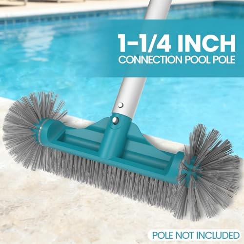 Plastic Pool Brushes 12.5&Prime; with Round Ends – 12&Prime;