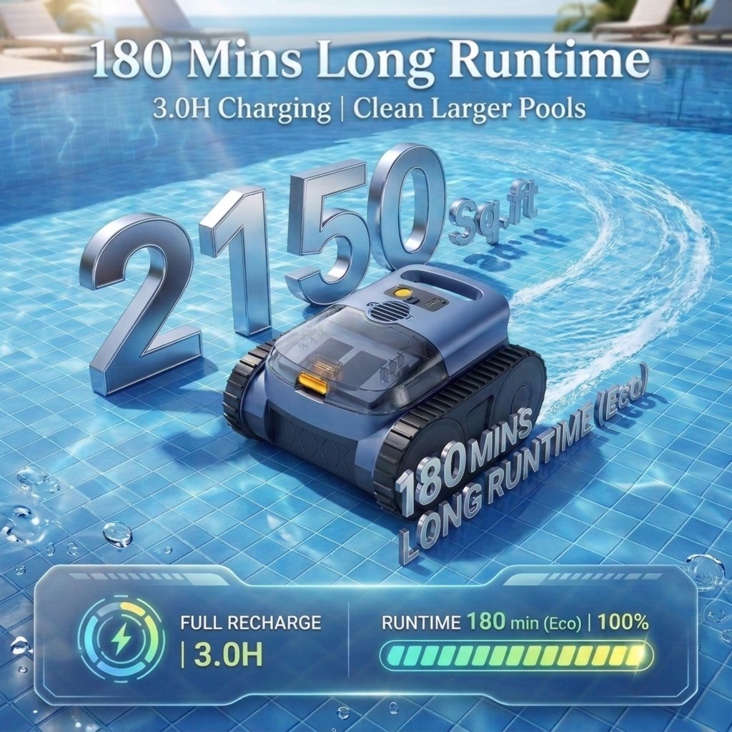2026 New Cordless Robotic Pool Cleaner Robotic Pool Vacuum Waterline Cleaning
