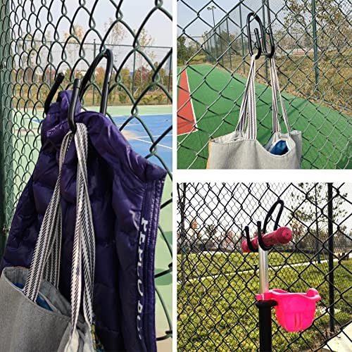 PCS Fence Hooks – Black Chain Link Fence Hangers for Pool Poles, Nets, 12