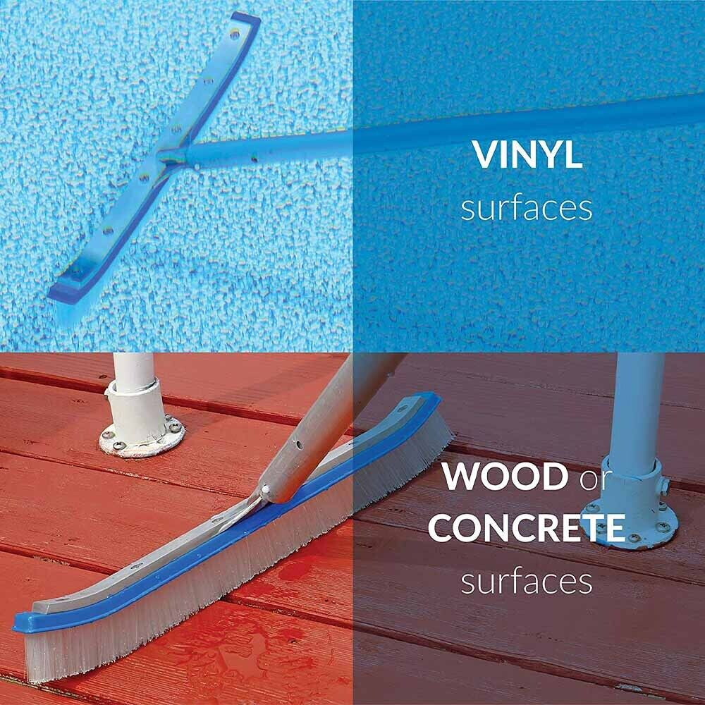 Swimming Pool Cleaning Tool Curved Edge Design Heavy Duty Wall Floor Brush Head