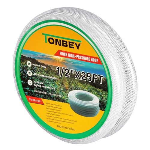 Heavy Duty Clear Braided Plastic 25 Feet – 1/2&Prime; ID x 3/4&Prime; OD