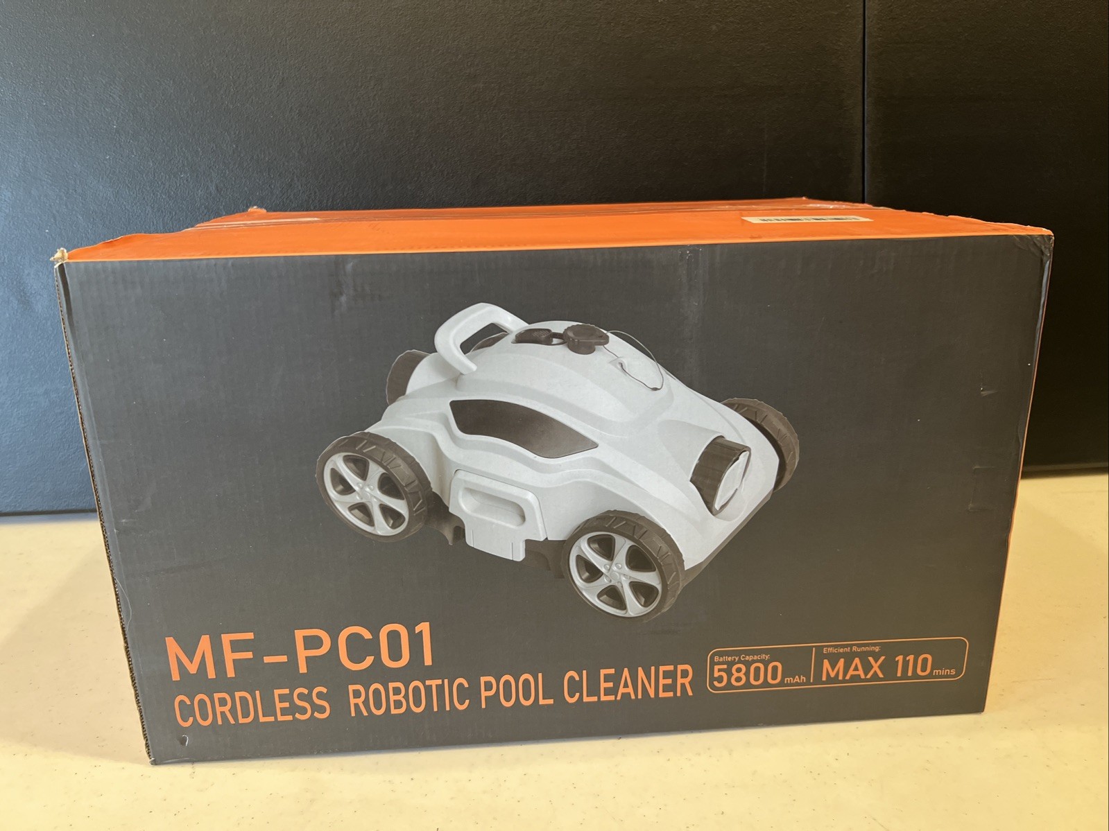 Robotic Pool Cleaner 110 Mins Auto-Parking Rechargeable Automatic 50 Feet