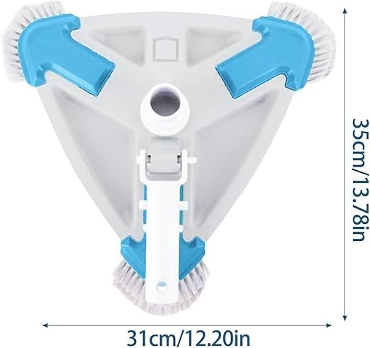 Triangle Pool Brush for Swimming Pools and Fish Ponds with Fastener System
