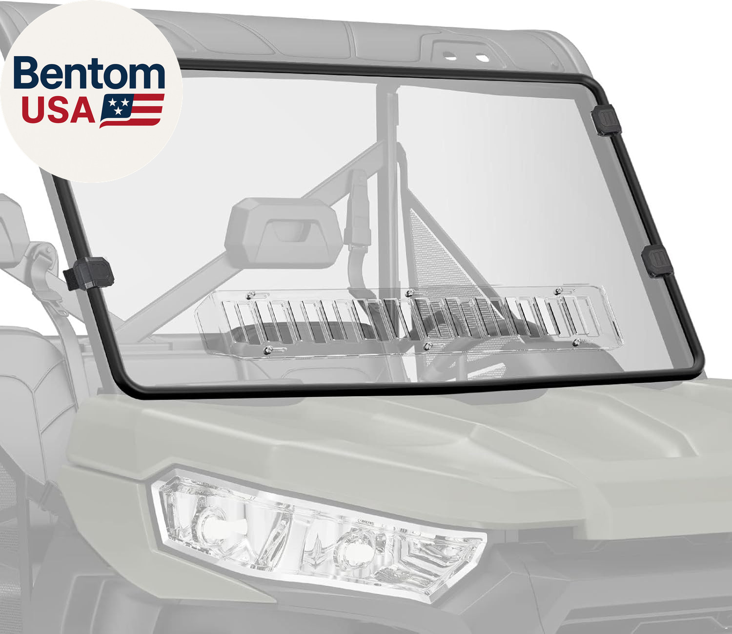 UTV Front Full Windshield SXS Front Windscreen Slide-Vent Polycarbonate Wind Scr
