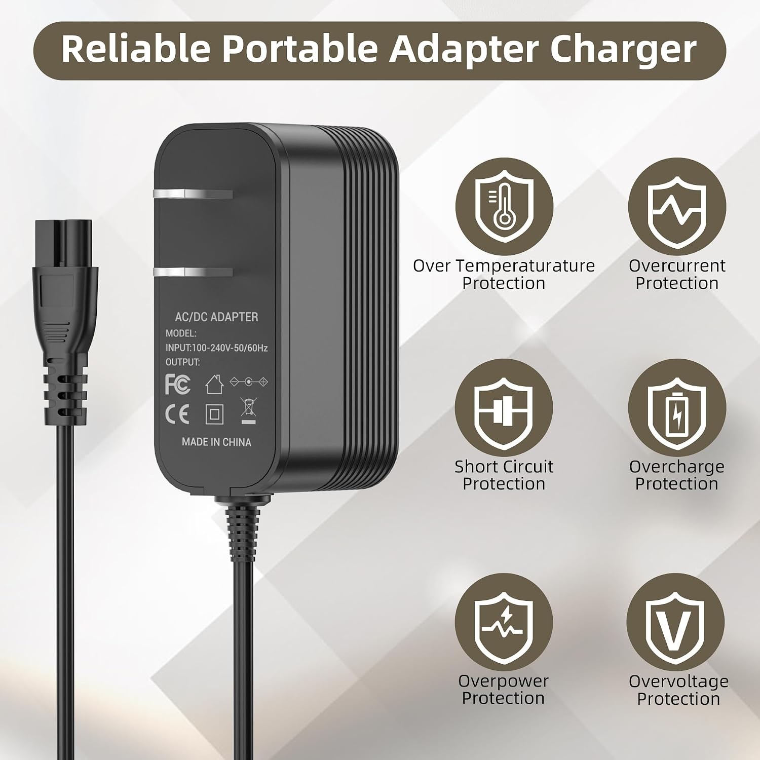 2V WYBOT C1 & C2 Cordless Robotic Pool Cleaner Charger Adapter 25.2V Power