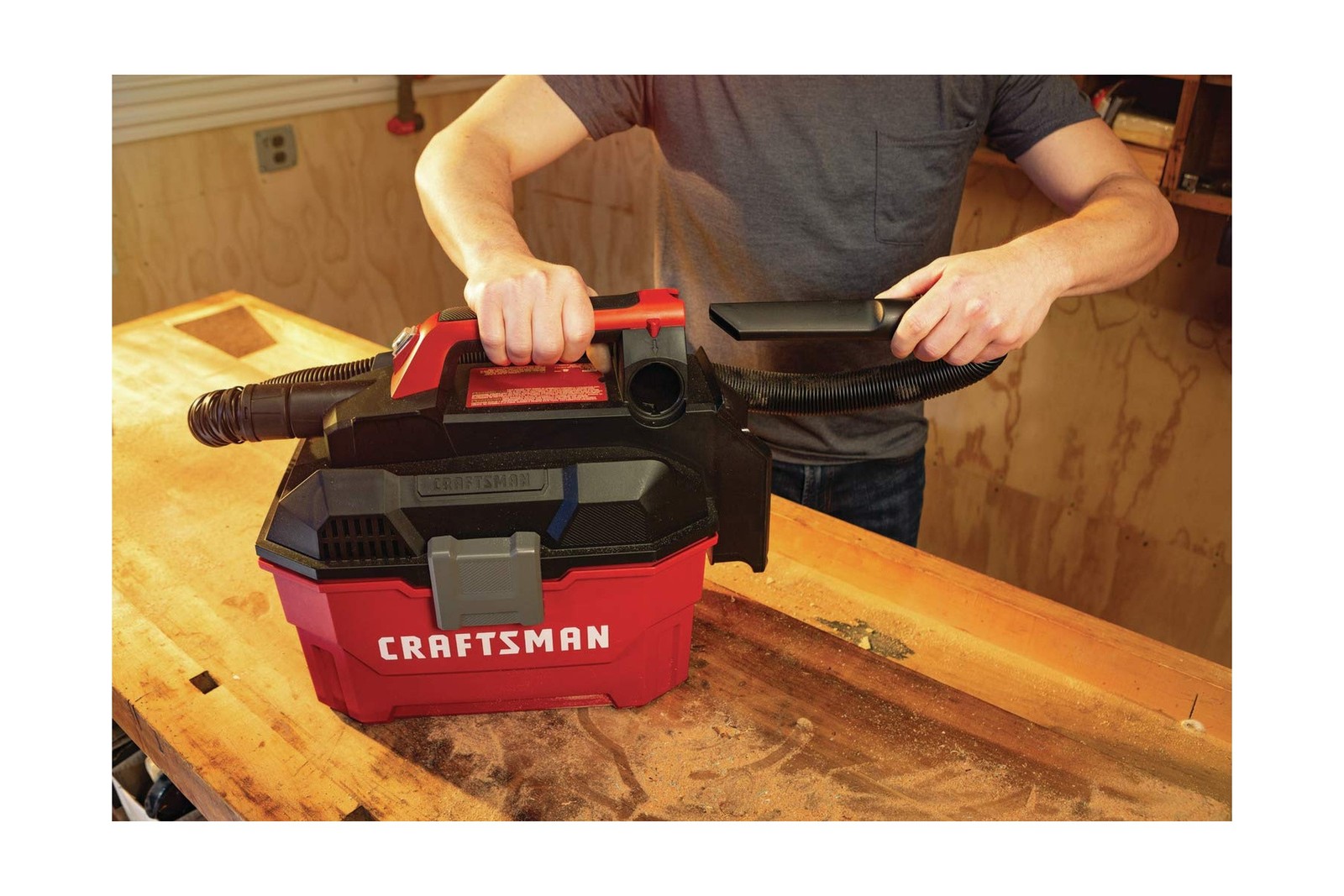 CRAFTSMAN V20 Cordless Vacuum Cleaner, Shop Vac Wet/Dry, 2 Gallon, 7ft Hose, …