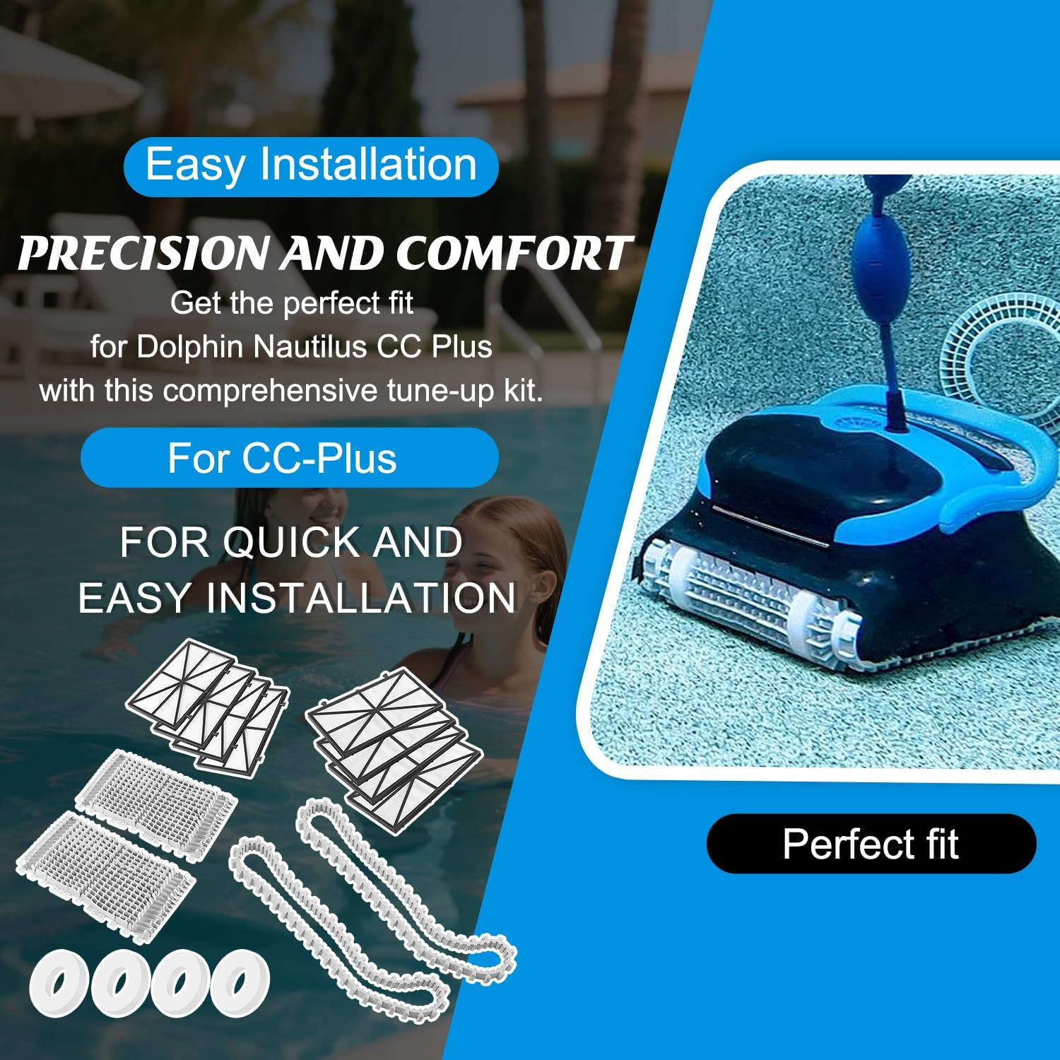 Tune-Up Kit for Maytronics Dolphin Nautilus CC plus Robotic Pool Cleaner Include