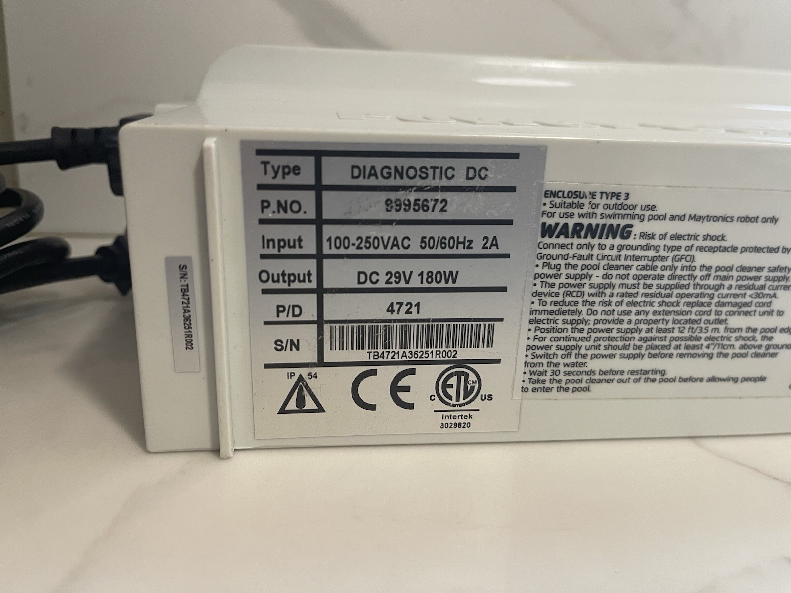 Genuine Authentic OEM Maytronics Dolphin Power Supply 9995672 Demo Unit