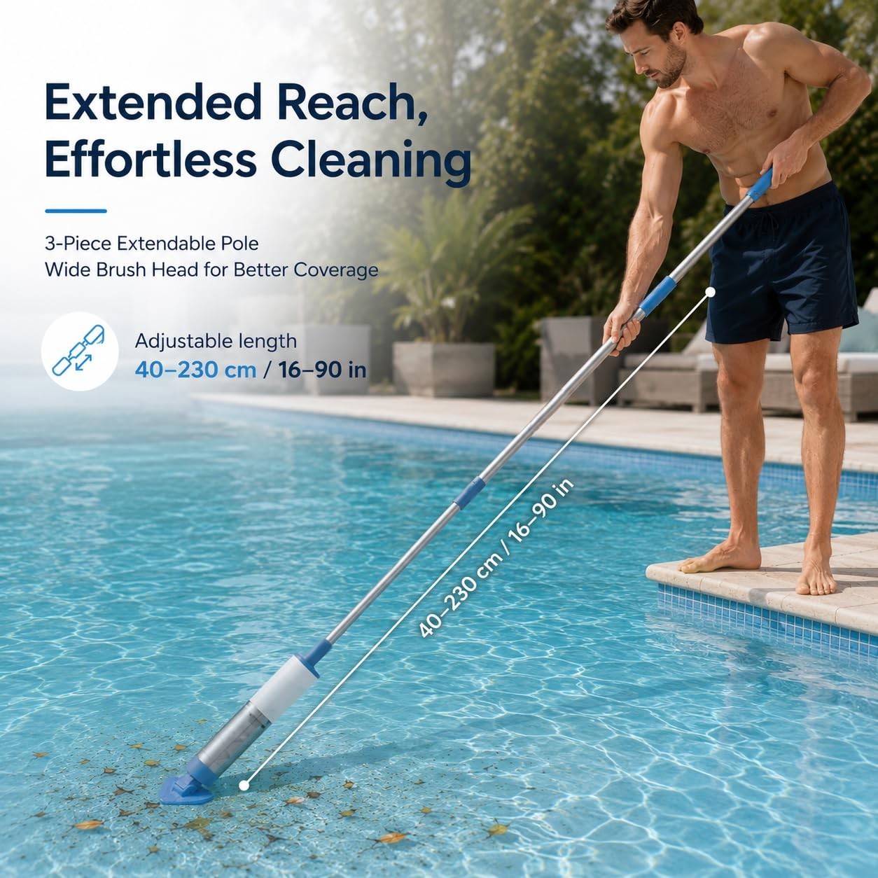 Cordless Handheld Pool Vacuum for Above Ground Pools & Spas, 60 Min Runtime, 91i