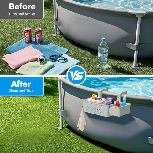 Poolside Storage Basket 2 Pack – above Ground Pool Accessories, Swimming Pool St