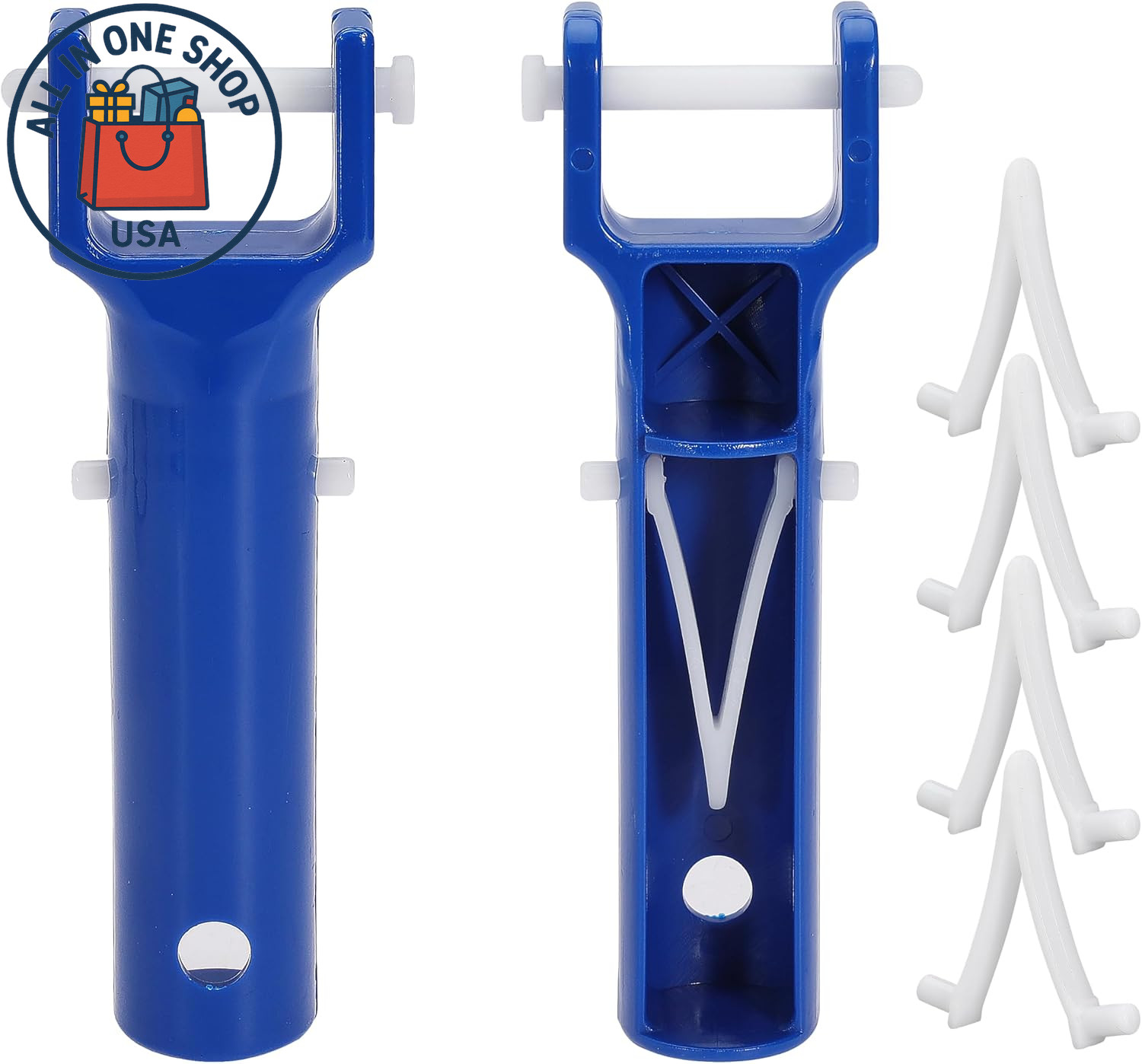 Pool Vacuum Head Handle Set with Butterfly V-Clips and Pins for Spa Use