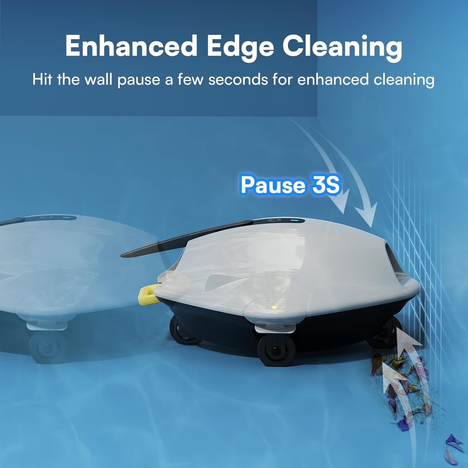 Dual-Layer Filtration Robotic Pool Vacuum with 40W Suction and Auto Park Feature