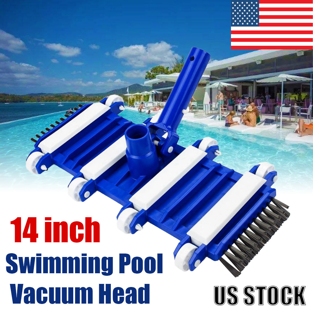 14 Inch Pool Vacuum Cleaner Head, Swimming Pool Vacuum Head With Side Brush PVC
