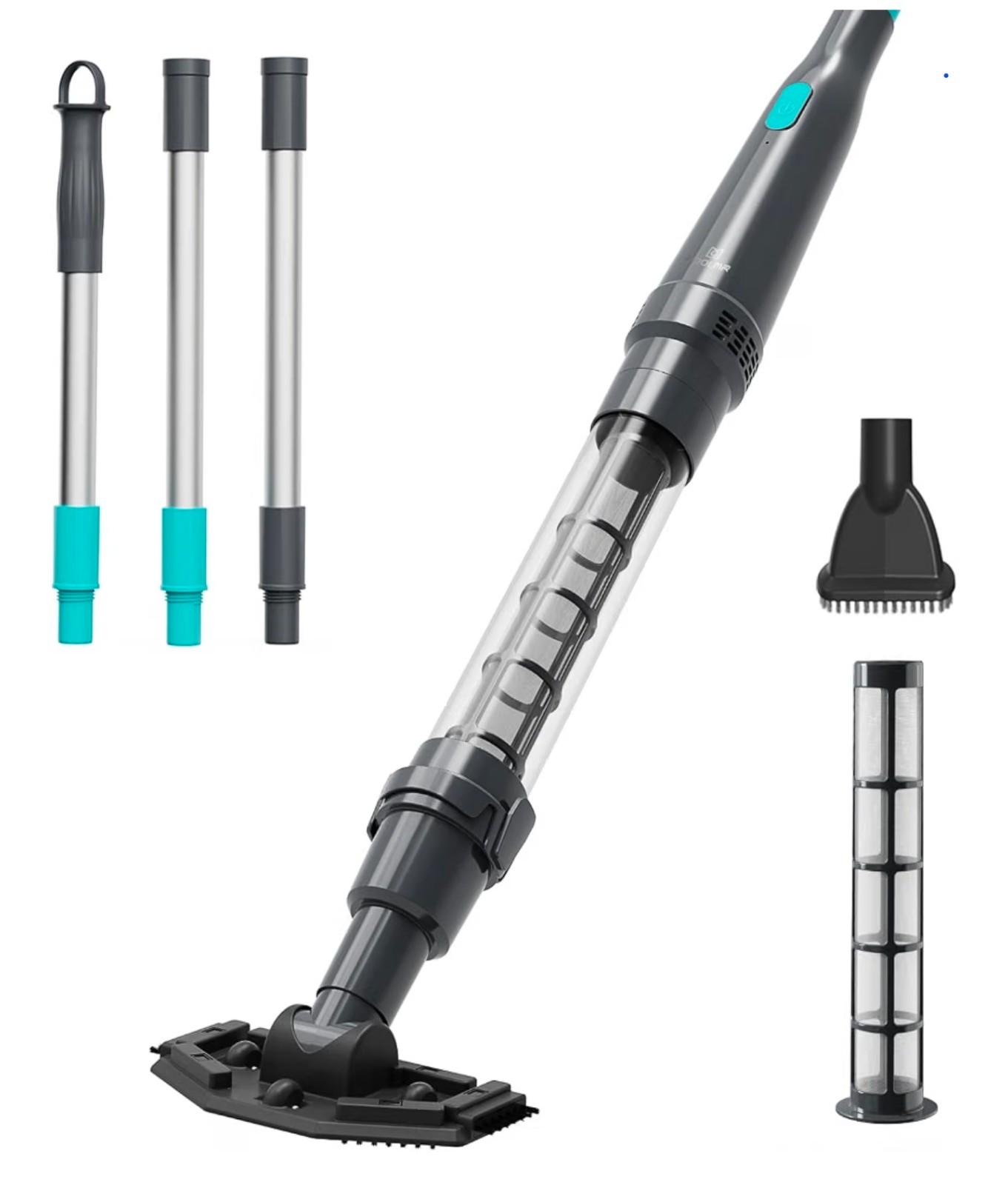 Handheld Pool Vacuum for Above Ground Pool & Hot Tub Vacuum, with 2 Brush Heads