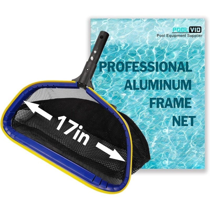 Heavy Duty Pool Rake Skimmer Net W/ 10ft Adjustable Pole Easy Debris Cleanup New