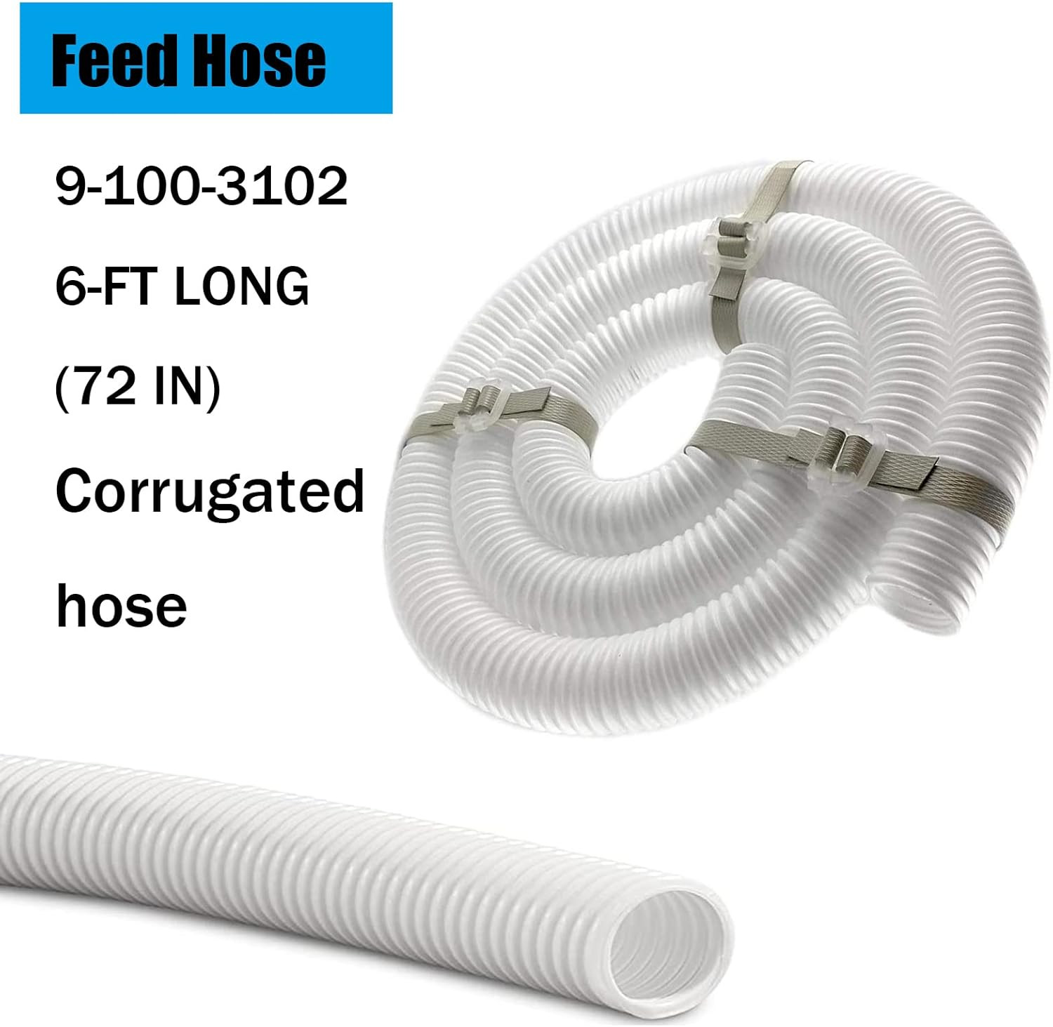 Pool Cleaner 6-Ft Cuffless Feed Hose Replacement for Polaris 360 Cleaner 9-100-3
