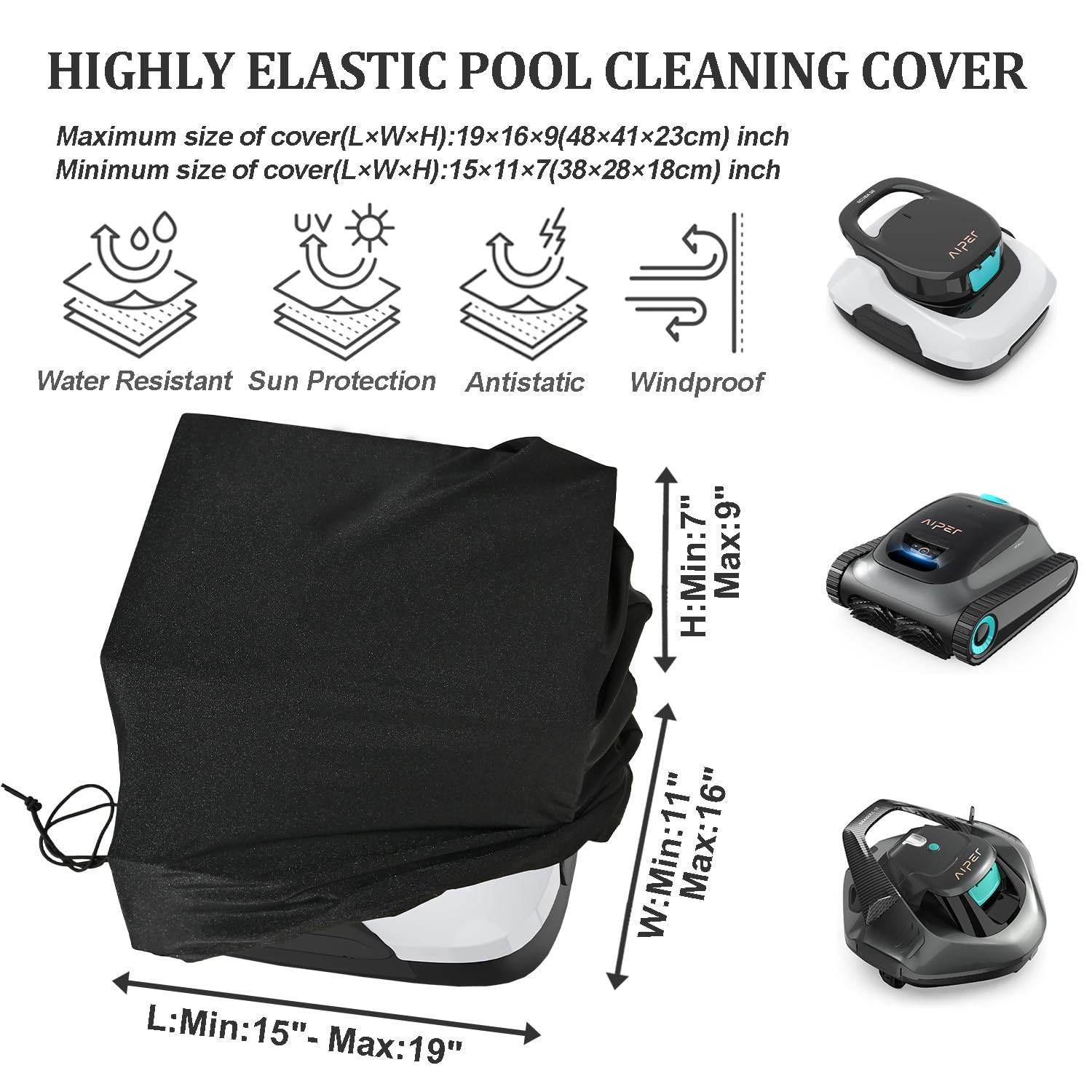 Robotic Pool Cleaner Cover Dustproof Water Resistant Sunproof Windproof Pool …