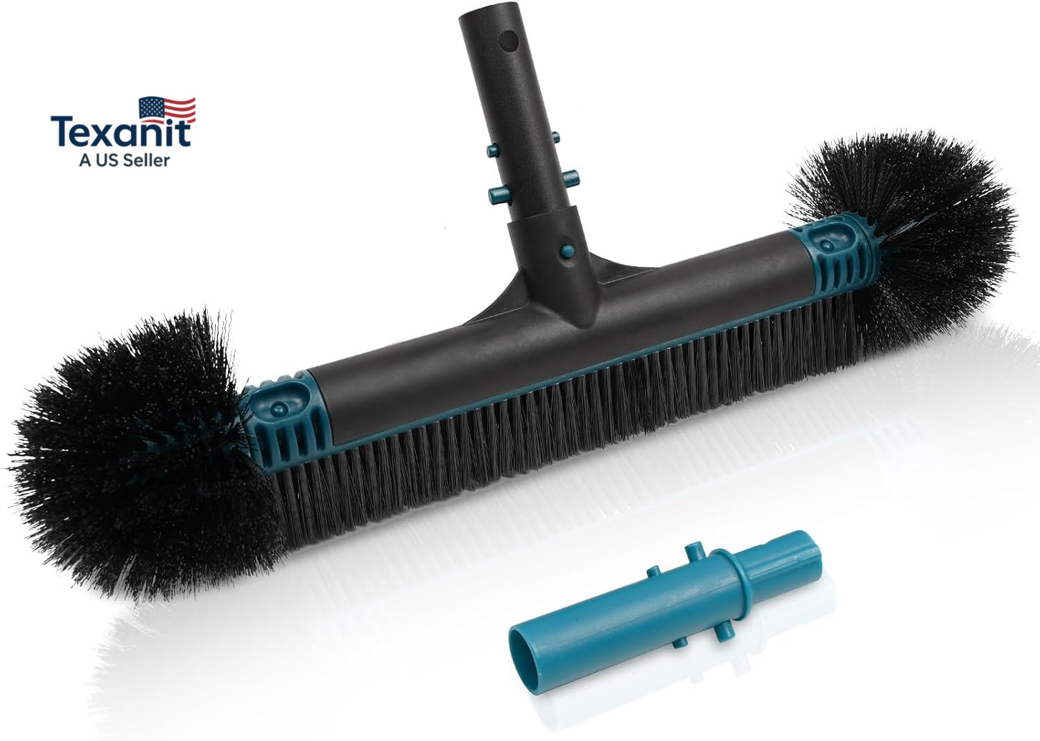 Poolvio 20&Prime; 2 in 1 Pool Brush Head for Swimming Pool, Heavy Duty Scrub Brush wit