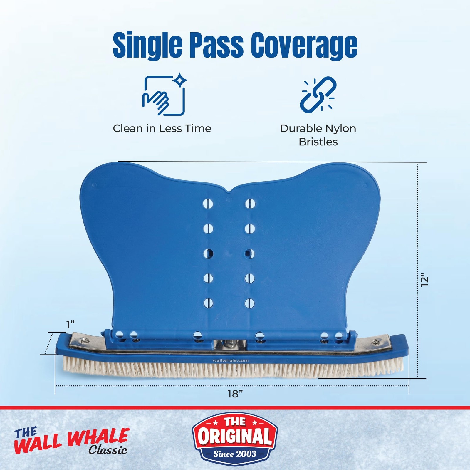 18&Prime; Swimming Pool Brush Head | More Than 10x the Brushing Force | Algae Remov…