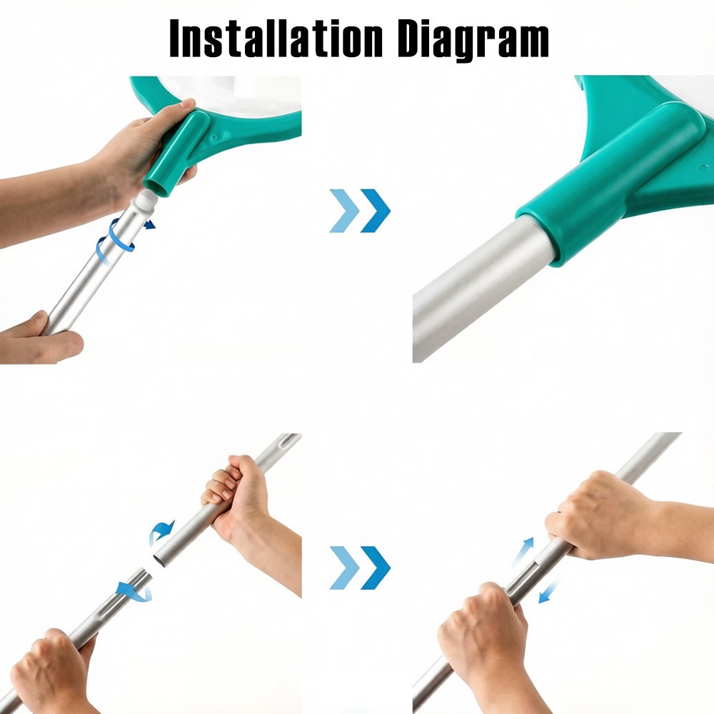 Swimming Pool Leaf Rake Heavy Duty Skimmer Net Fine Mesh Deep Bag，1pcs