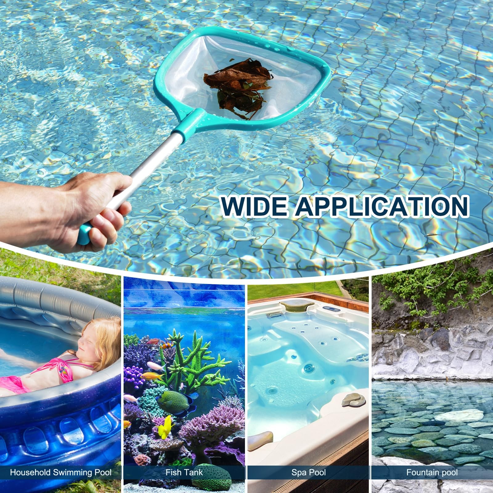 Pool Skimmer Pool Net with Reinforced Frame & Ultra Fine Mesh, Large Capacit…
