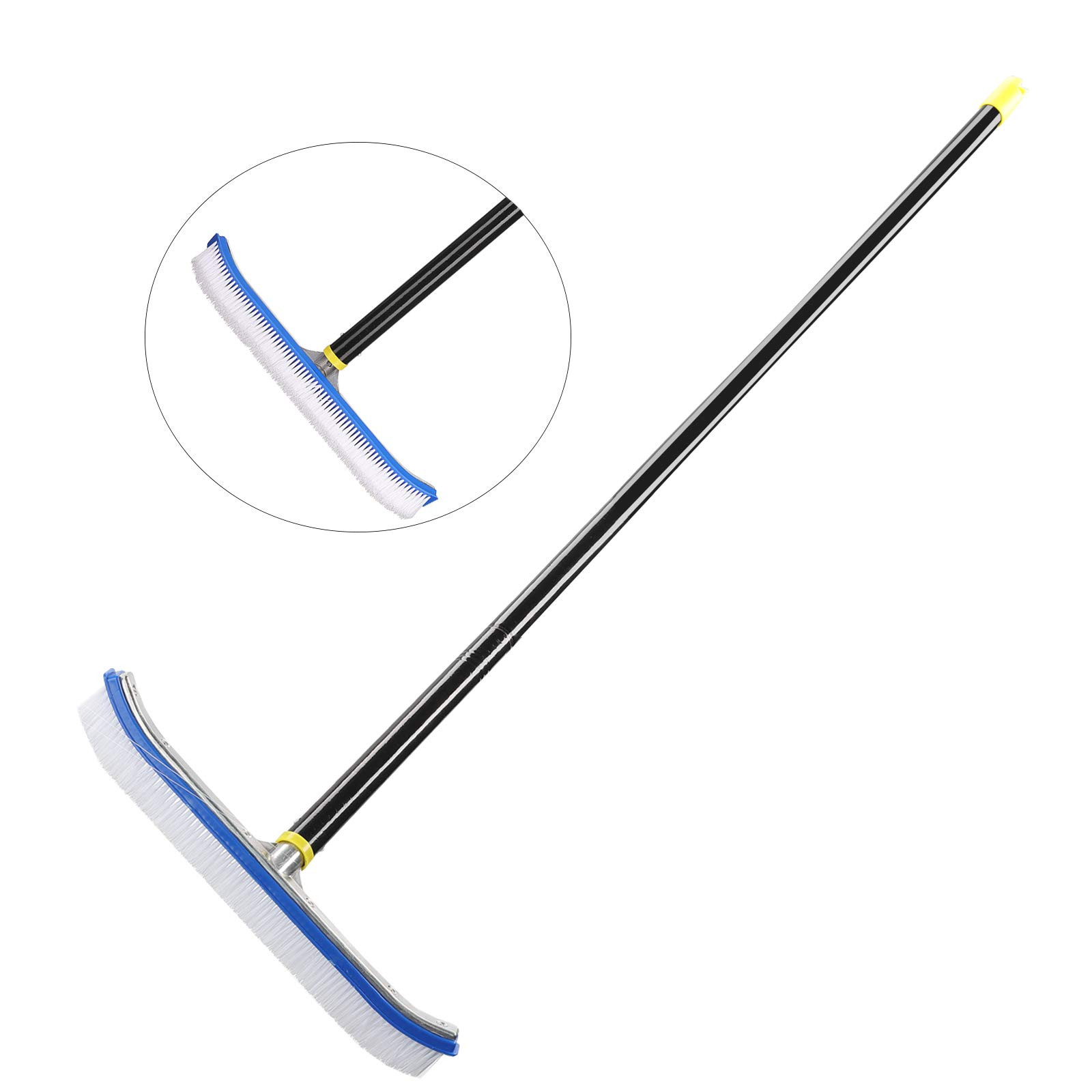 72&Prime; long pole Swimming Pool clean Brush with 18&Prime; wide Brush Head Nylon Bristles