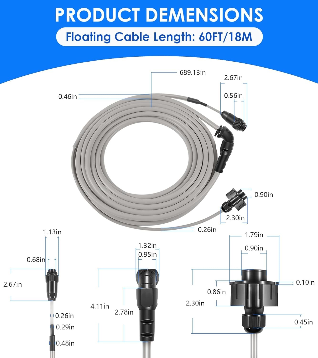 R0516800 Floating Cable For Zodiac Polaris 9300 9350 9400 9450 Pool Cleaner