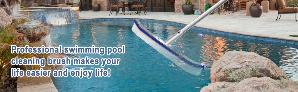 Swimming Pool Brush for Cleaning Pool Walls, Tiles & Floors, Heavy Duty Aluminum