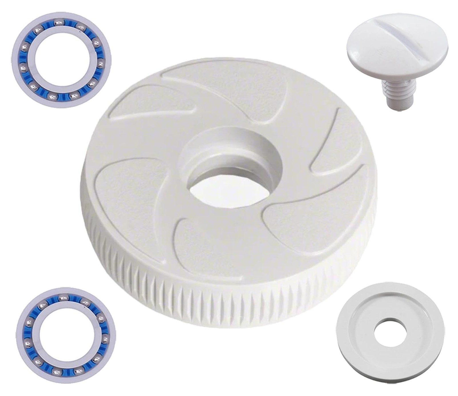 ATIE Pool Cleaner Small Idler Wheel Kit C16 Assembly with Ball Bearing White