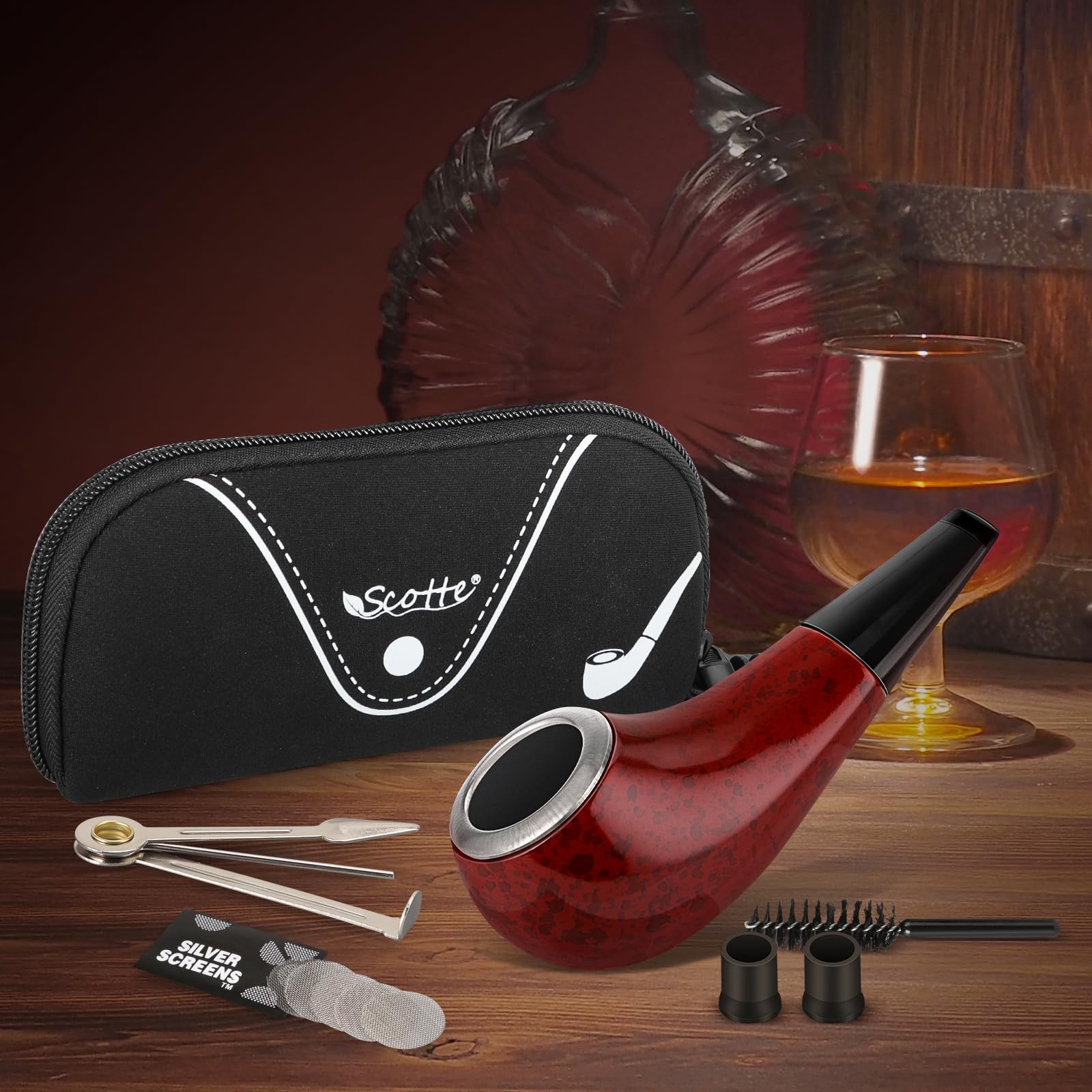 Scotte Shiny Pipe Small 3 Inch (Pack of 1), red