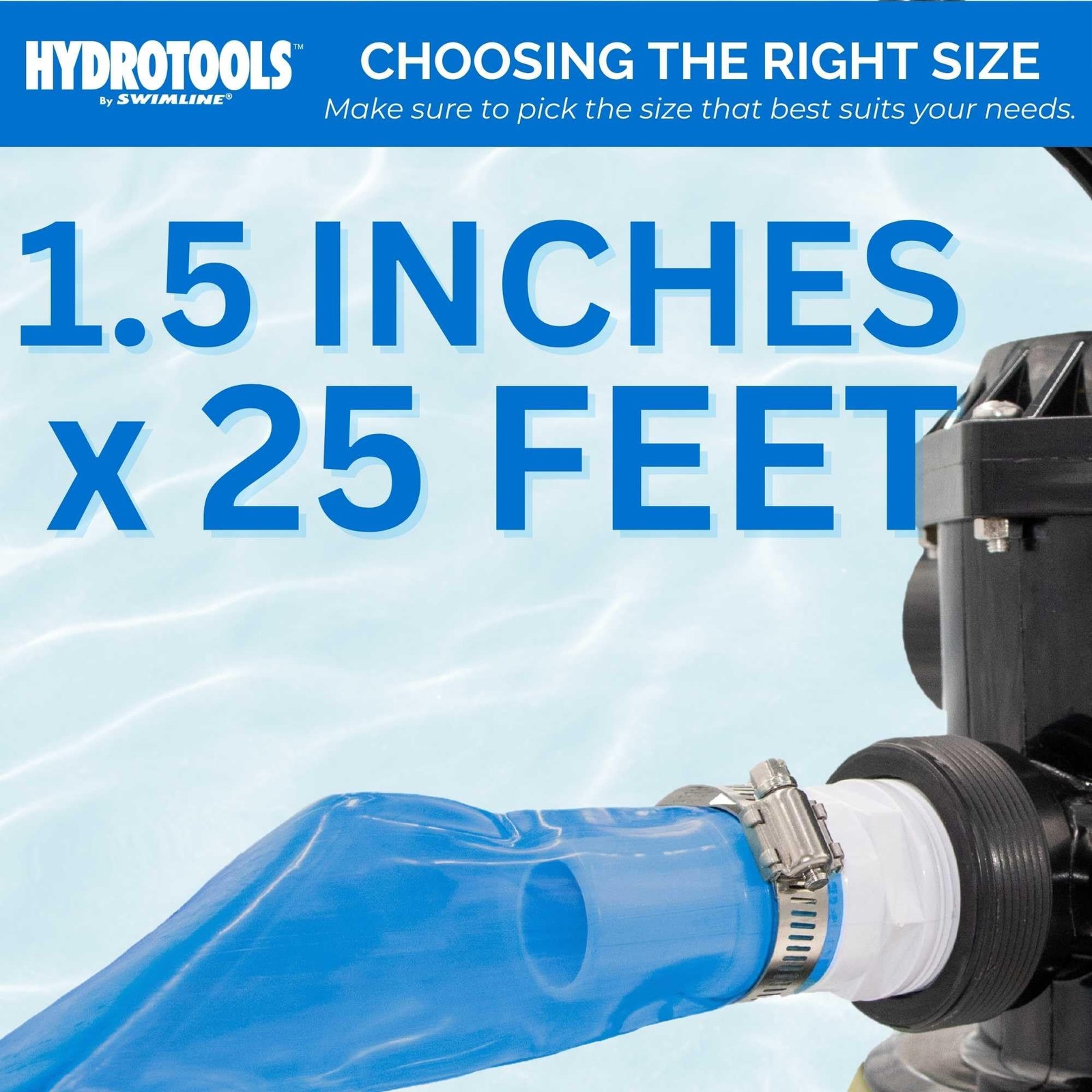 SWIMLINE HYDROTOOLS 8703 Economy Kink-Free PVC 25&prime; x 1.5&Prime;, Classic Blue
