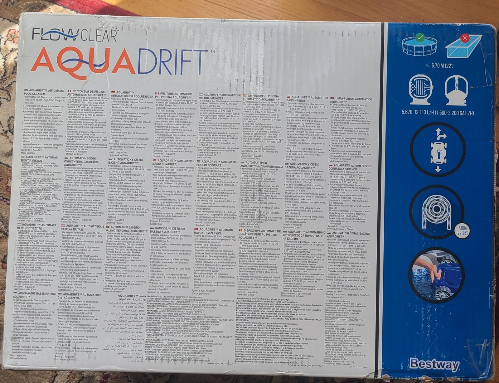 Bestway FlowClear AquaDrift Automatic Above Ground Swimming Pool Vacuum Cleaner