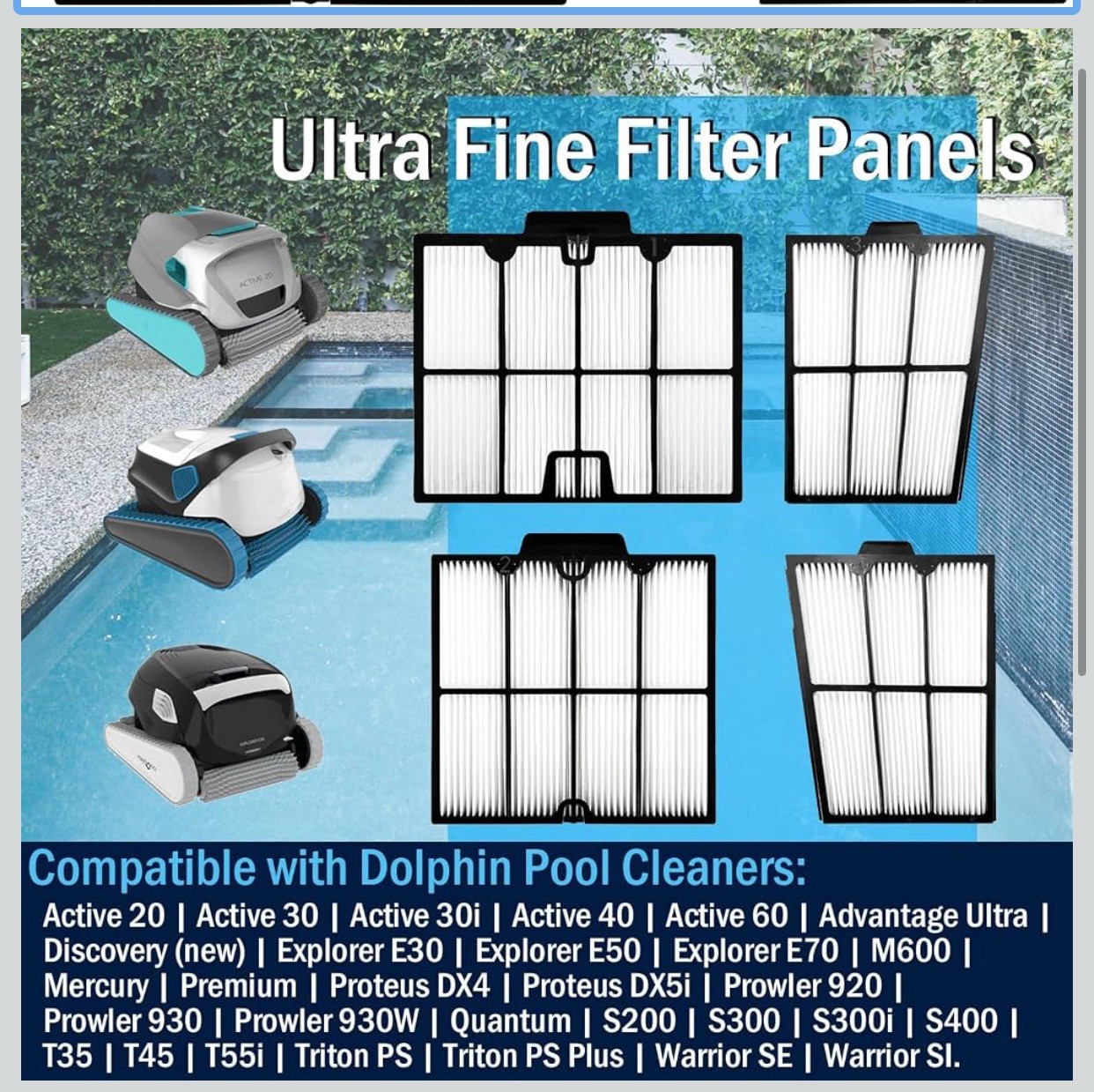 Ultra Fine Filter For Dolphin Active 20 Explorer E30 M600 Proteus DX4 9991467-R4