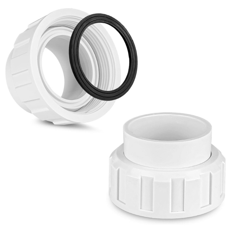 Pool Pipe Union Replacement Set with Sealing Washer for Home Pools Connection