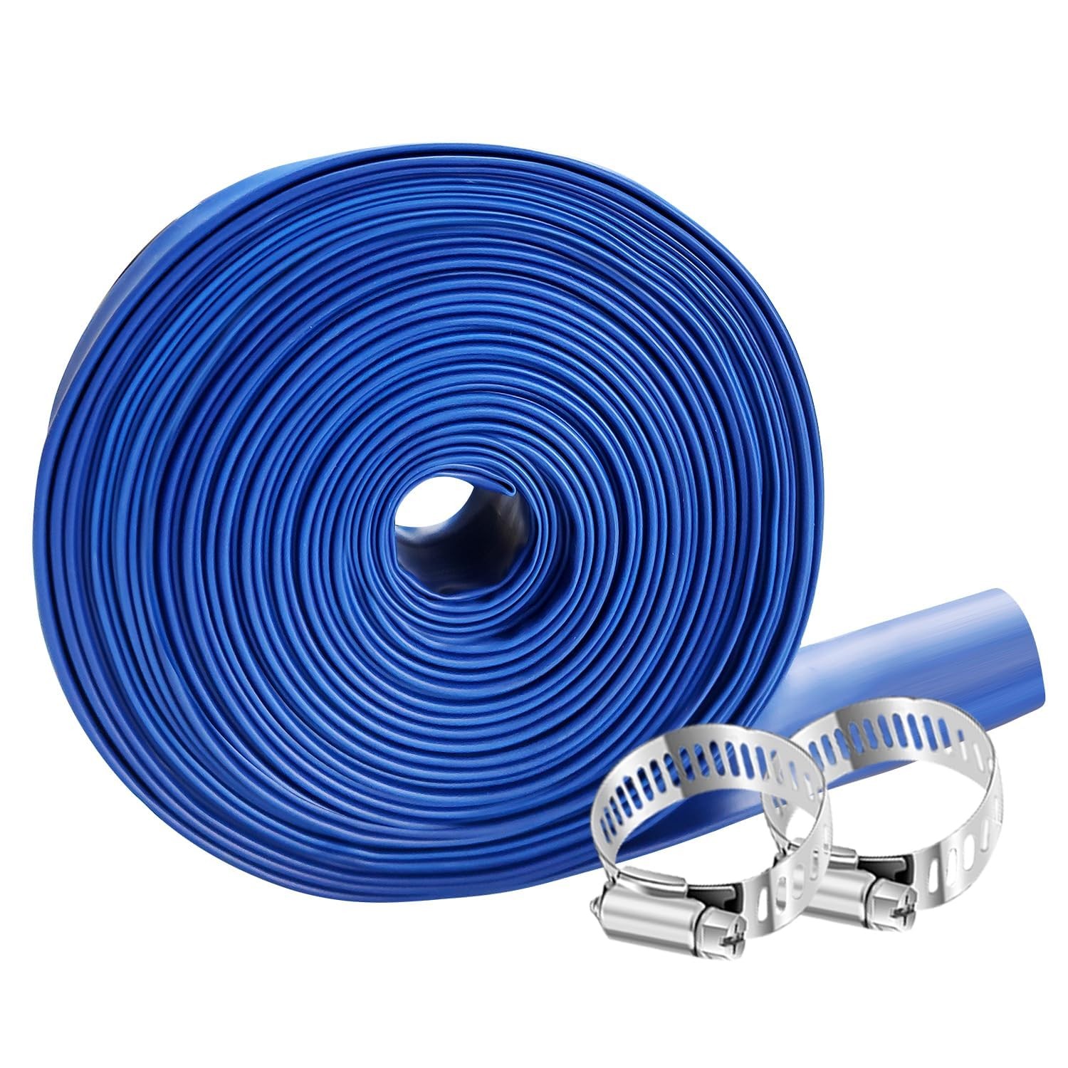 YASHINE PVC Drain HOSE 2&Prime;*100ft, Pool Backwash Hose, Heavy 2&Prime;*100FT, Blue