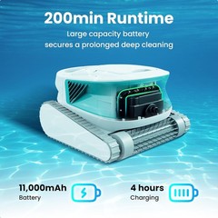 AIPER Cordless Robotic Pool Cleaner Vacuum Auto Parking Above Ground Flat Robot