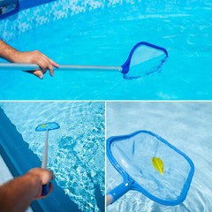 Swimming Pool Cleaning Net-Leaf Skimmer with Pole&Durable Mesh Bag for Debris Re