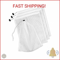 4Pcs Pool Vacuum Replacement Mesh Bag, Pool Leaf Vacuum Net Bag Fine Mesh with L