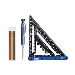7inch Rafter Square with Carpenter Pencil, 1/8&Prime; Precision Heavy square Blue