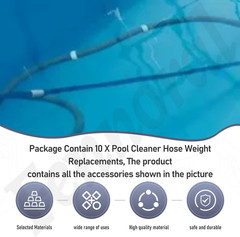 10 Pack Pool Cleaner Hose Weight Replacements Compatible with Zodiac Baracuda W8