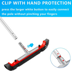 22” Wide Pool Brush Head for Cleaning Walls,Heavy Duty Inground/Above Ground Alu